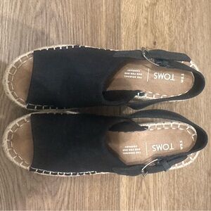 TOMS Black Espadrille Open-Toe Sandals